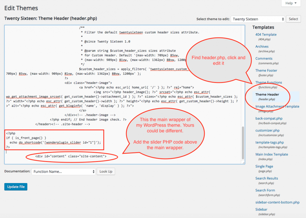 How to add a slider to WordPress theme and create a full width slider