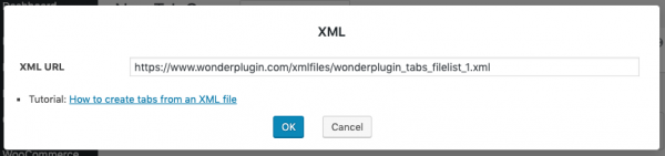 create wordpress tabs from xml