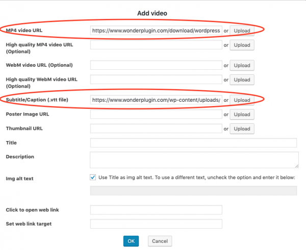 wordpress video player with subtitles