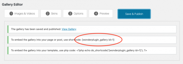 wordpress gallery shortcode