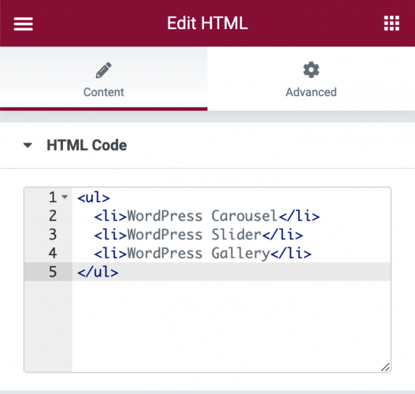 elementor-html-code